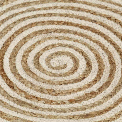 vidaXL Area Rug | Natural and white spiral design | 50% jute, 50% cotton 4