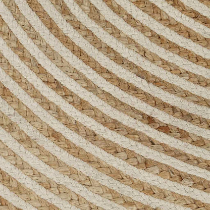 vidaXL Area Rug | Natural and white spiral design | 50% jute, 50% cotton 5