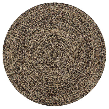 vidaXL Handmade Rug Jute Black and Natural 150 cm 1