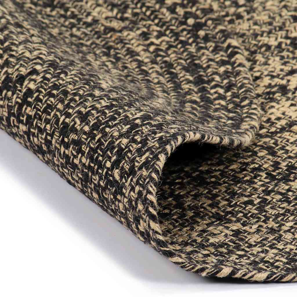 vidaXL Handmade Rug Jute Black and Natural 150 cm 2