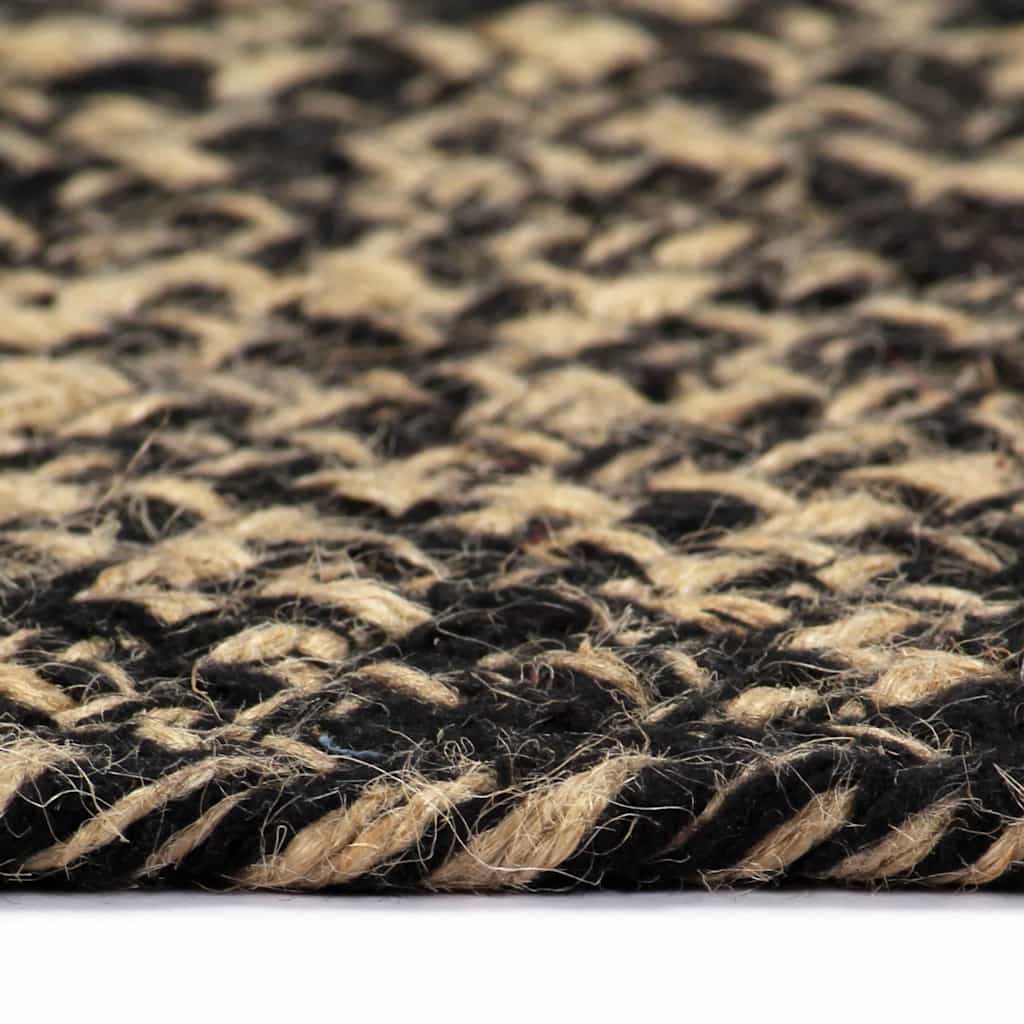 vidaXL Handmade Rug Jute Black and Natural 150 cm 3