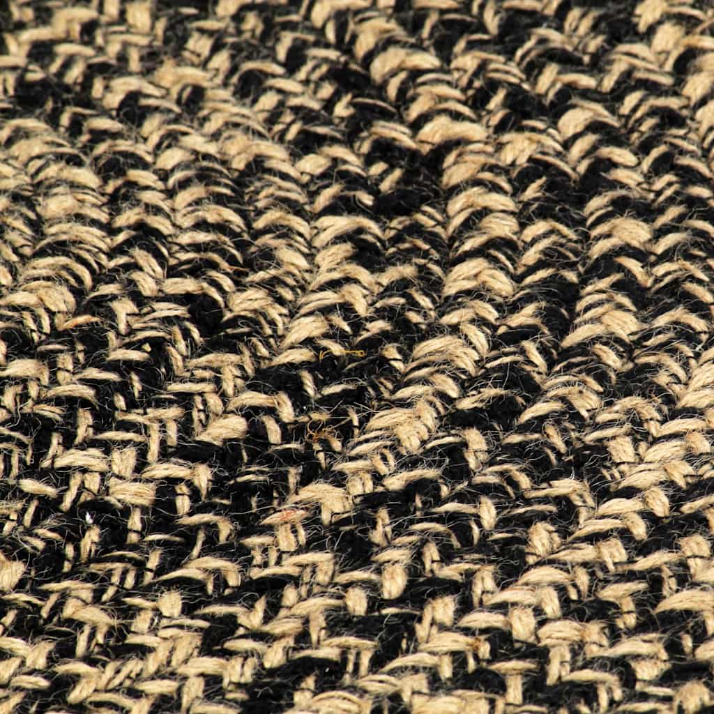 vidaXL Handmade Rug Jute Black and Natural 150 cm 4