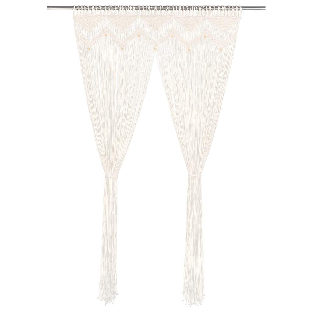 vidaXL Macrame Curtain 140x240 cm Cotton 2