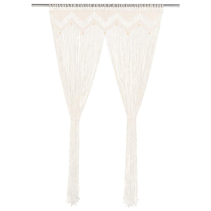 vidaXL Macrame Curtain 140x240 cm Cotton 2