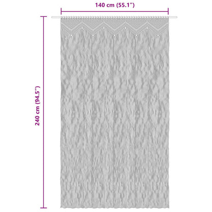 vidaXL Macrame Curtain 140x240 cm Cotton 6