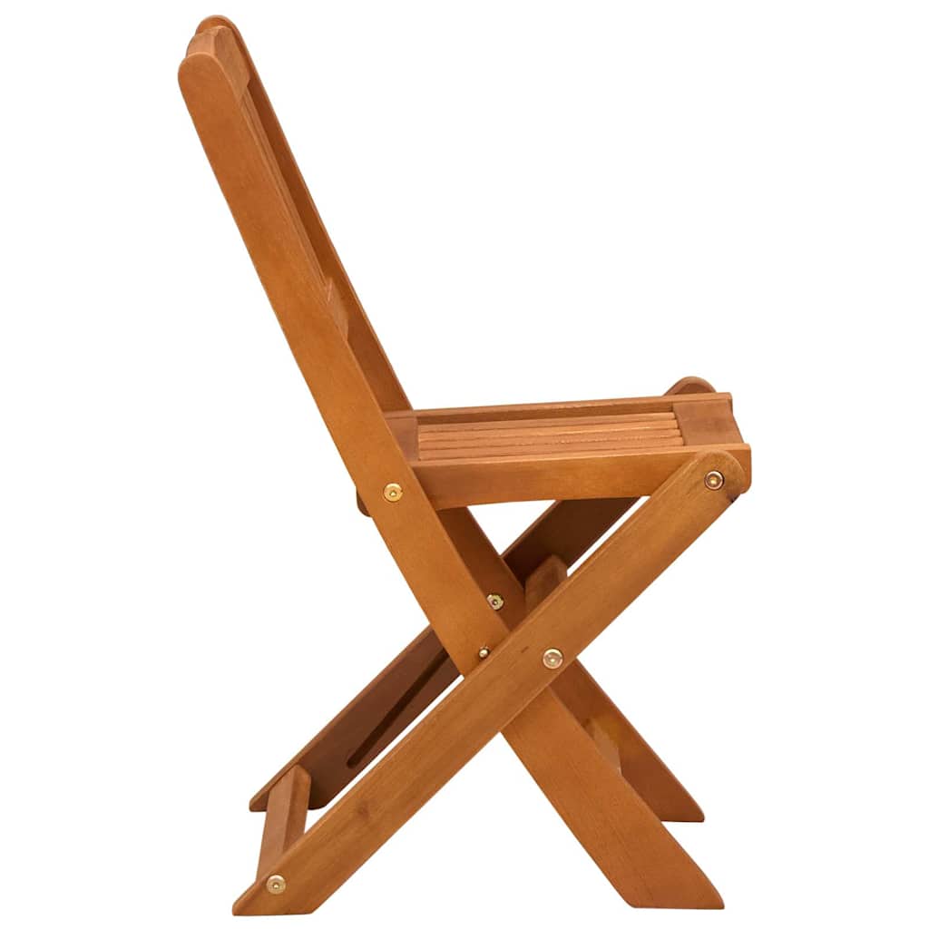 vidaXL Children's Folding Chairs 2 pcs Solid Eucalyptus Wood 4