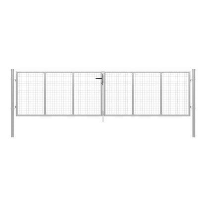 Garden Gate Galvanised Steel Silver 400 x 100 cm