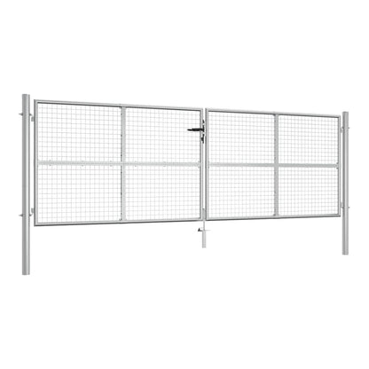 Garden Gate Galvanised Steel Silver 400 x 125 cm