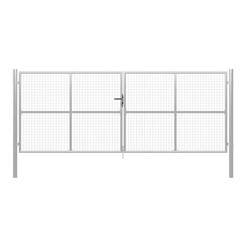 Garden Gate Galvanised Steel Silver 400 x 150 cm