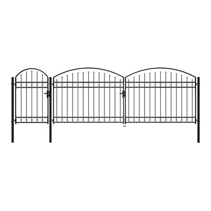 Garden Fence Gate Arched Top ASSEN Steel Black
