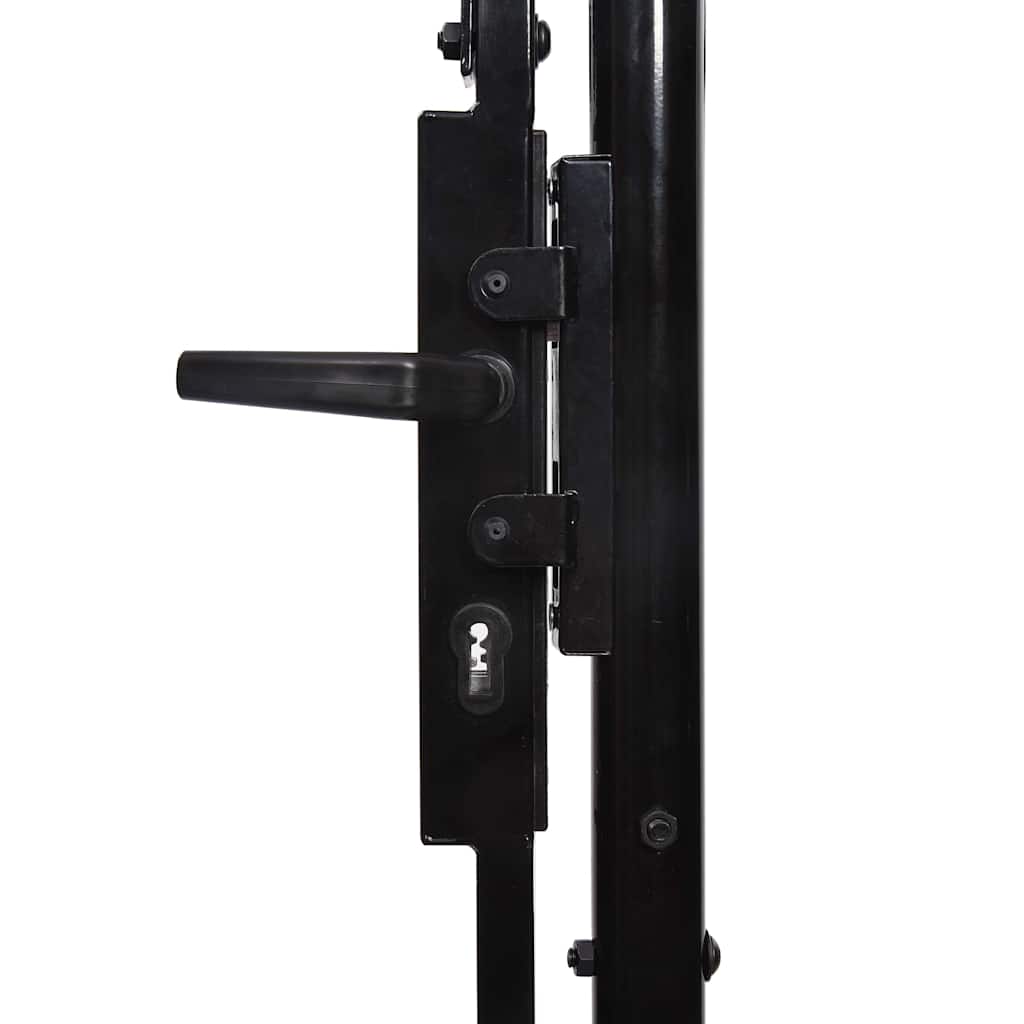Garden Fence Gate with Arched Top ASSEN Steel Black 5 m 1.25 m