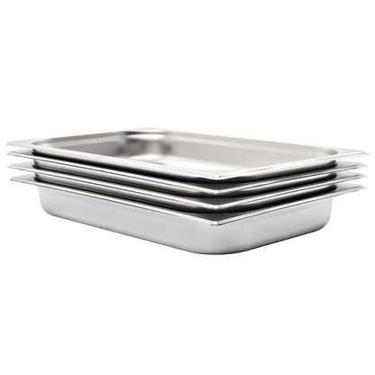 vidaXL Gastronorm Containers 4 pcs GN 1/1 65 mm Stainless Steel 1