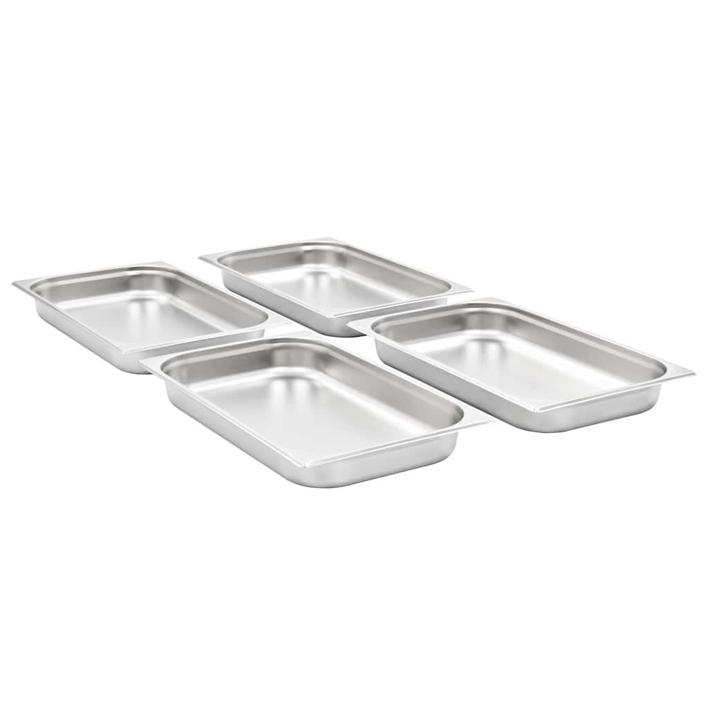 vidaXL Gastronorm Containers 4 pcs GN 1/1 65 mm Stainless Steel 2
