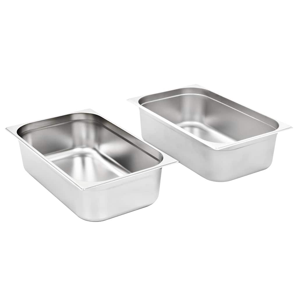 vidaXL Gastronorm Containers 2 pcs GN 1/1 150 mm Stainless Steel 2