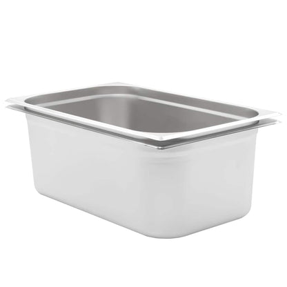 Gastronorm Containers 4 pcs GN 1/1 20 mm Stainless Steel 530 x 325 x 200 mm