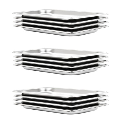 vidaXL Gastronorm Containers 12 pcs GN 1/3 20 mm Stainless Steel 1