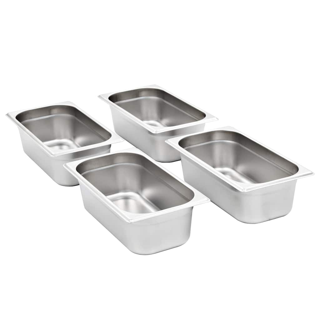 vidaXL Gastronorm Containers 8 pcs GN 1/3 100 mm Stainless Steel 2