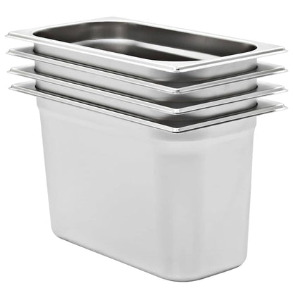 vidaXL Gastronorm Containers 4 pcs GN 1/3 200 mm Stainless Steel 1