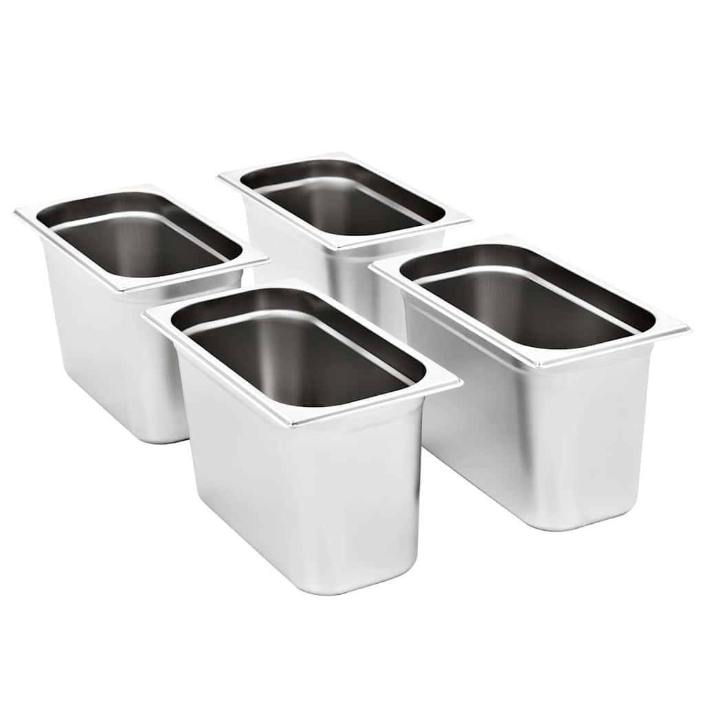 vidaXL Gastronorm Containers 4 pcs GN 1/3 200 mm Stainless Steel 2