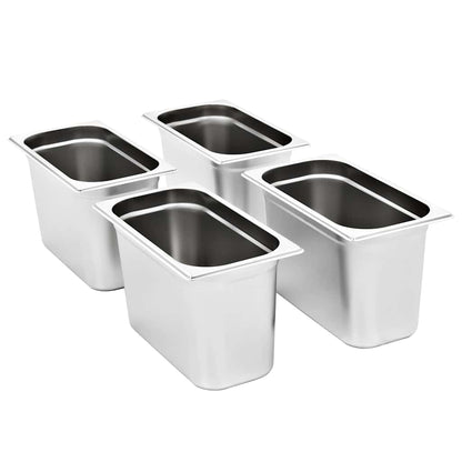 vidaXL Gastronorm Containers 4 pcs GN 1/3 200 mm Stainless Steel 2