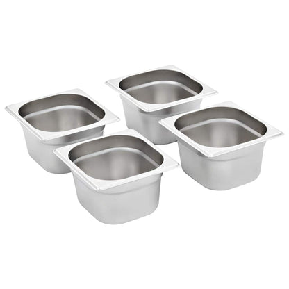 vidaXL Gastronorm Containers 12 pcs GN 1/6 100 mm Stainless Steel 2