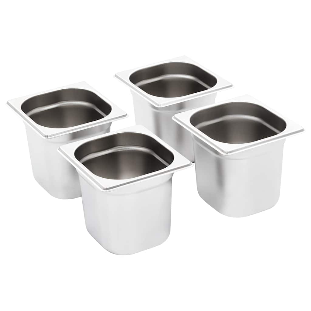 vidaXL Gastronorm Containers 8 pcs GN 1/6 150 mm Stainless Steel 2
