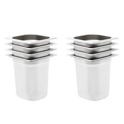 vidaXL Gastronorm Containers 8 pcs GN 1/6 200 mm Stainless Steel 1