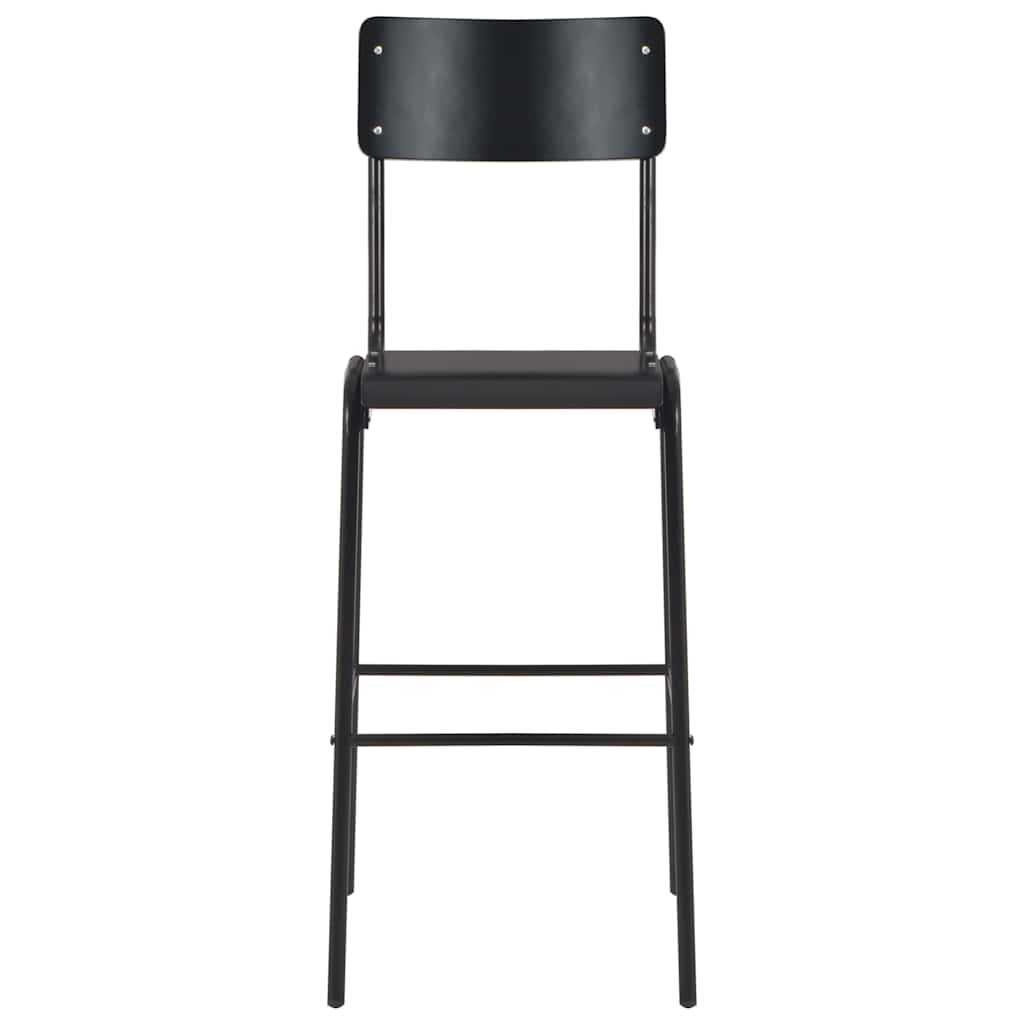 Bar Stools Solid Plywood Steel Black 2