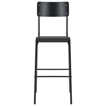 Bar Stools Solid Plywood Steel Black 2