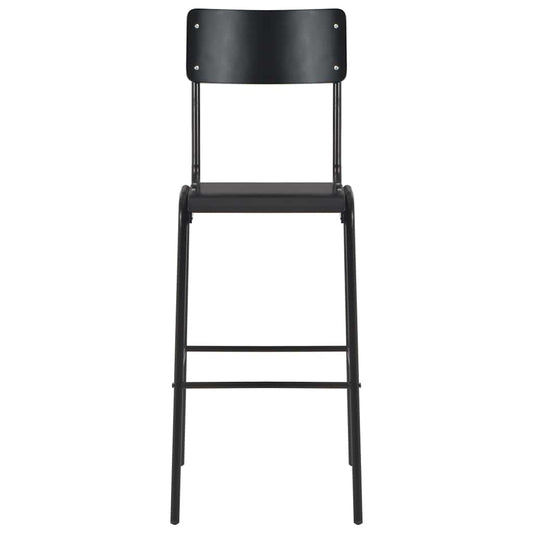 Bar Stools Solid Plywood Steel Black 2