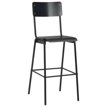 Bar Stools Solid Plywood Steel Black 2
