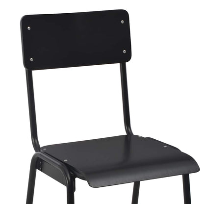 Bar Stools Solid Plywood Steel Black 2