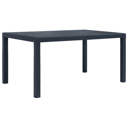 Garden Table Plastic Rattan Look Anthracite 150 cm 90 cm