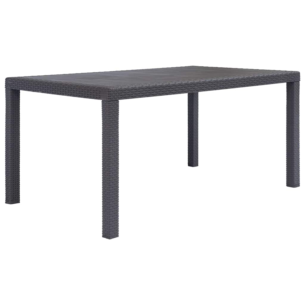 Garden Table Plastic Rattan Look Brown 150 cm 90 cm