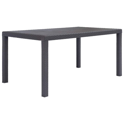 Garden Table Plastic Rattan Look Brown 150 cm 90 cm