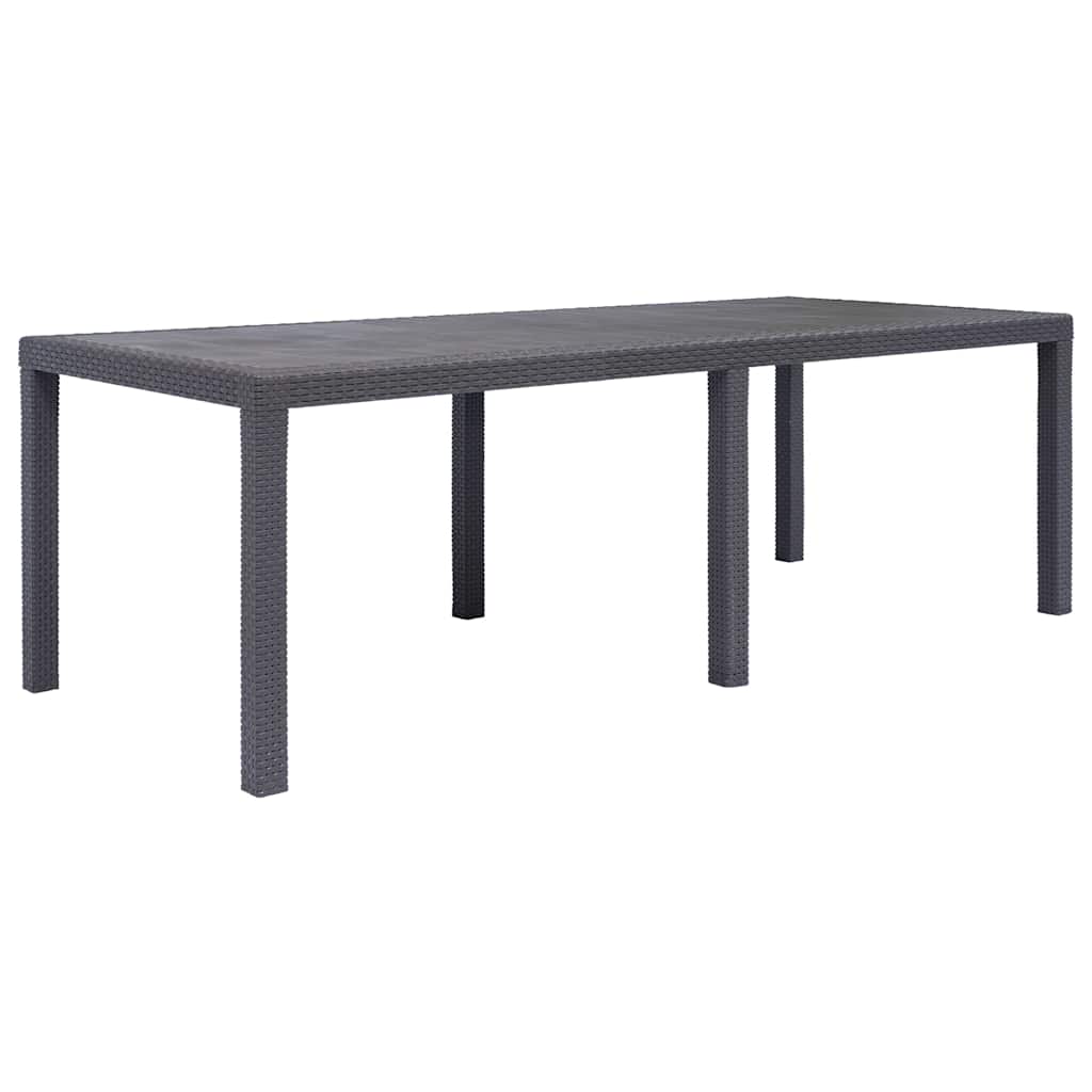 Garden Table Plastic Rattan Look Brown 220 cm 90 cm