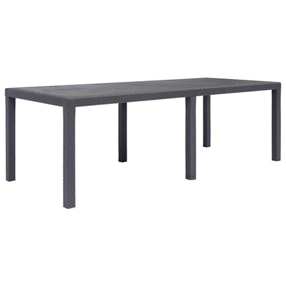 Garden Table Plastic Rattan Look Brown 220 cm 90 cm