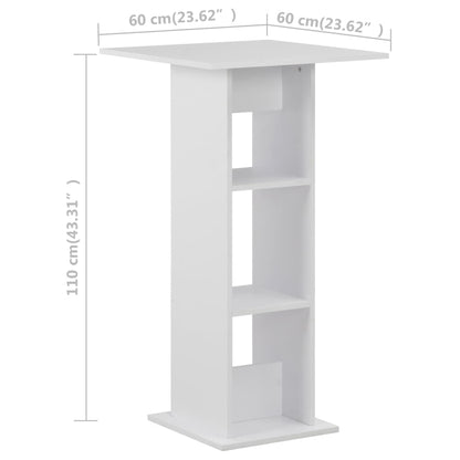 vidaXL Bar Table | White | Engineered Wood | 60x60x110 cm | Bar Table | Square 6