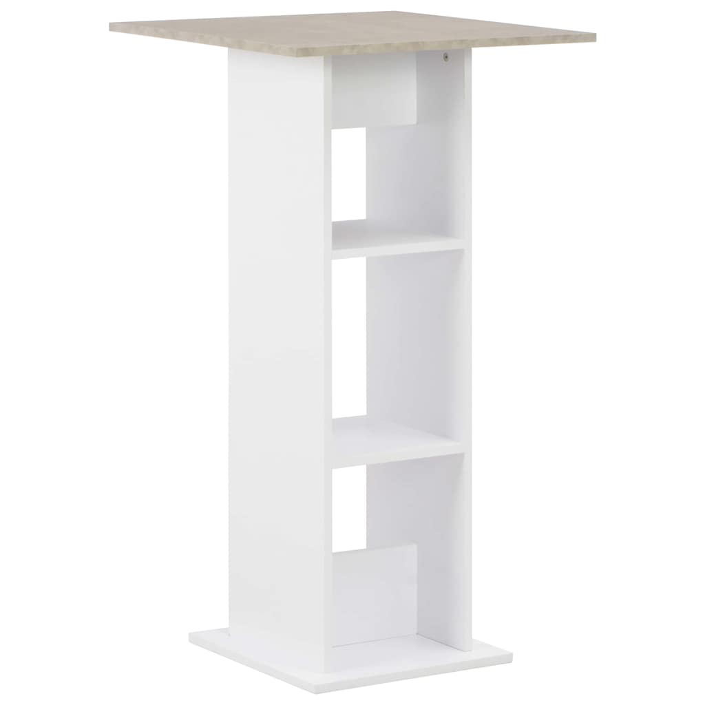 vidaXL Bar Table | White with concrete top | Engineered wood | 60x60x110 cm 1
