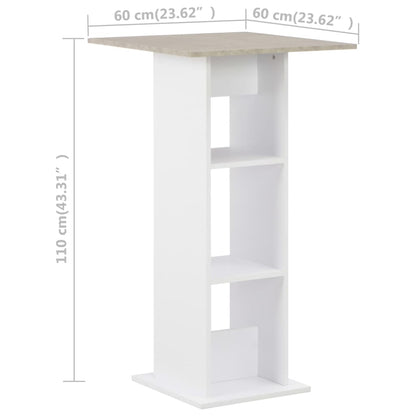 vidaXL Bar Table | White with concrete top | Engineered wood | 60x60x110 cm 6