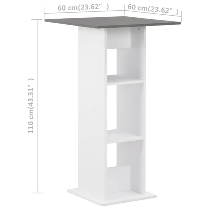 vidaXL Bar Table | White and Anthracite Grey | Engineered wood | Standard 6