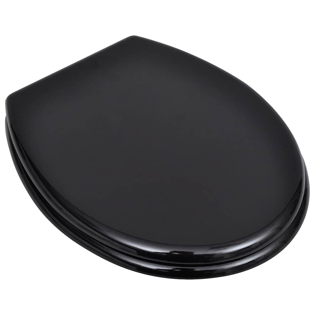 vidaXL Toilet Seats with Lids 2 pcs MDF Black 2