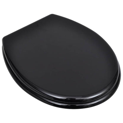 vidaXL Toilet Seats with Lids 2 pcs MDF Black 2