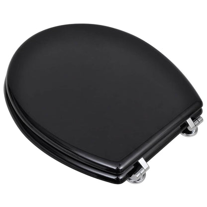 vidaXL Toilet Seats with Lids 2 pcs MDF Black 3