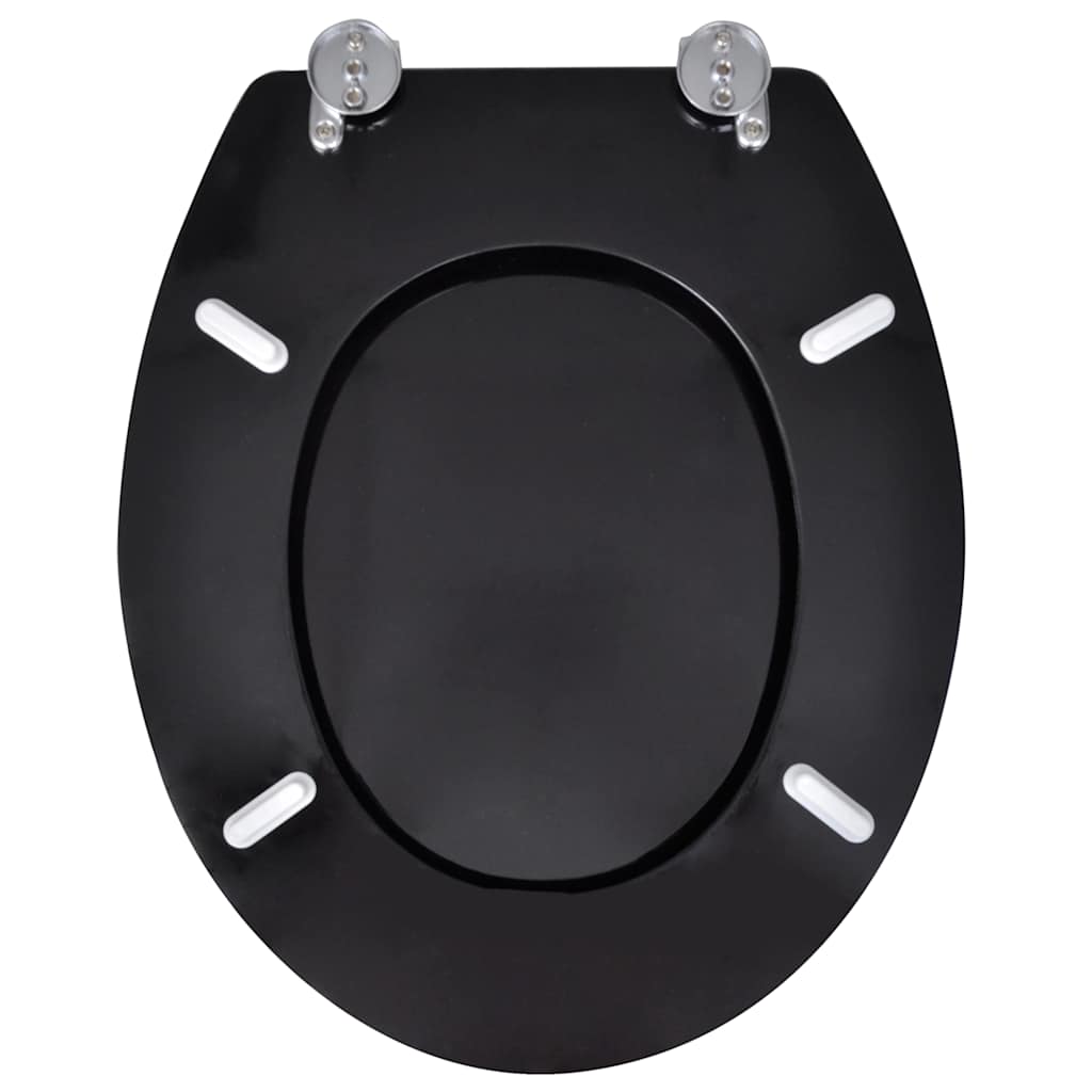 vidaXL Toilet Seats with Lids 2 pcs MDF Black 5