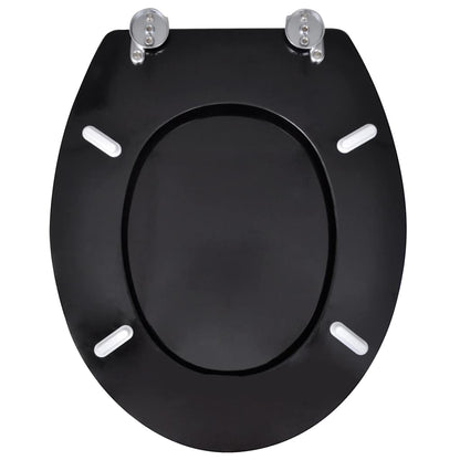 vidaXL Toilet Seats with Lids 2 pcs MDF Black 5