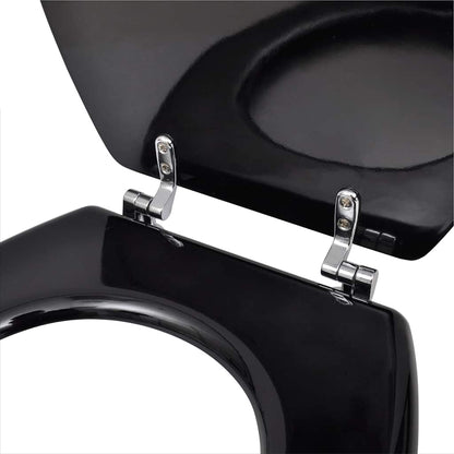 vidaXL Toilet Seats with Lids 2 pcs MDF Black 6