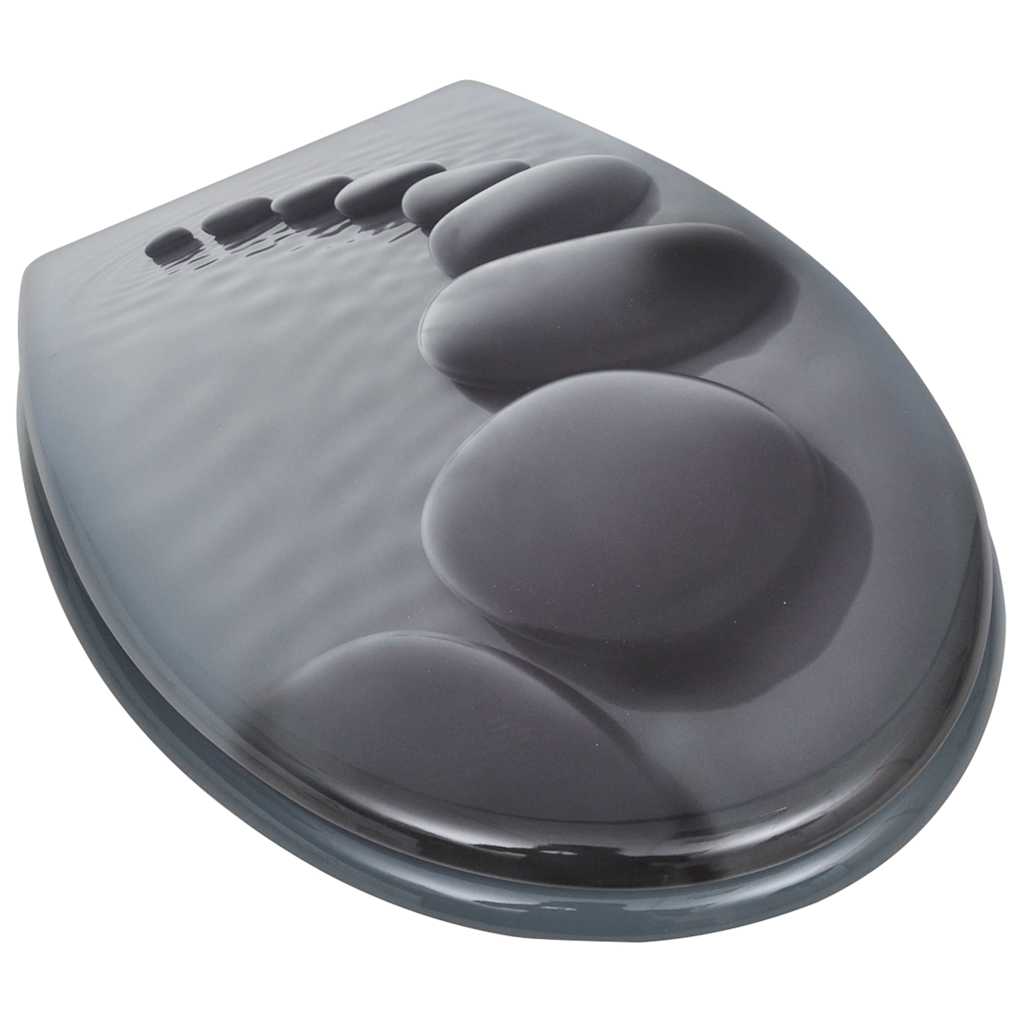 vidaXL Toilet Seats with Lids 2 pcs MDF Stones 2