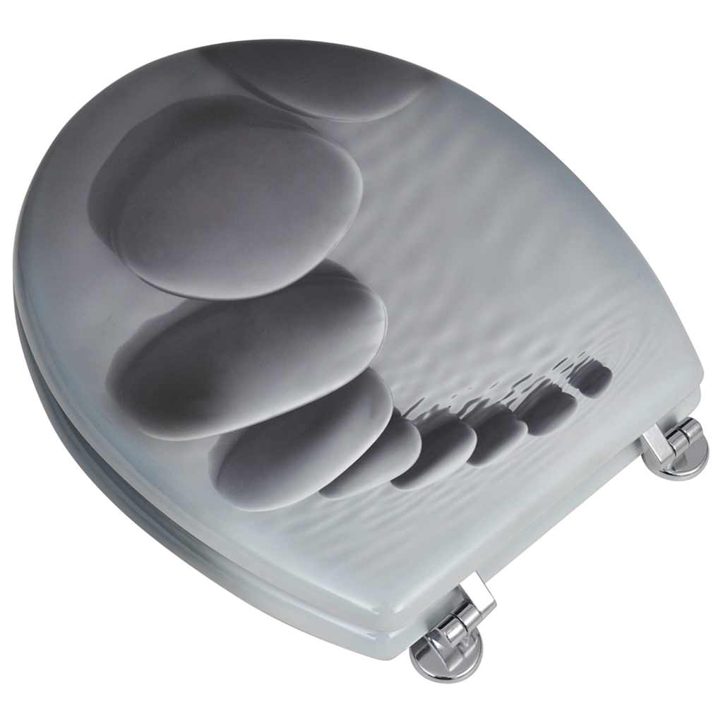 vidaXL Toilet Seats with Lids 2 pcs MDF Stones 3
