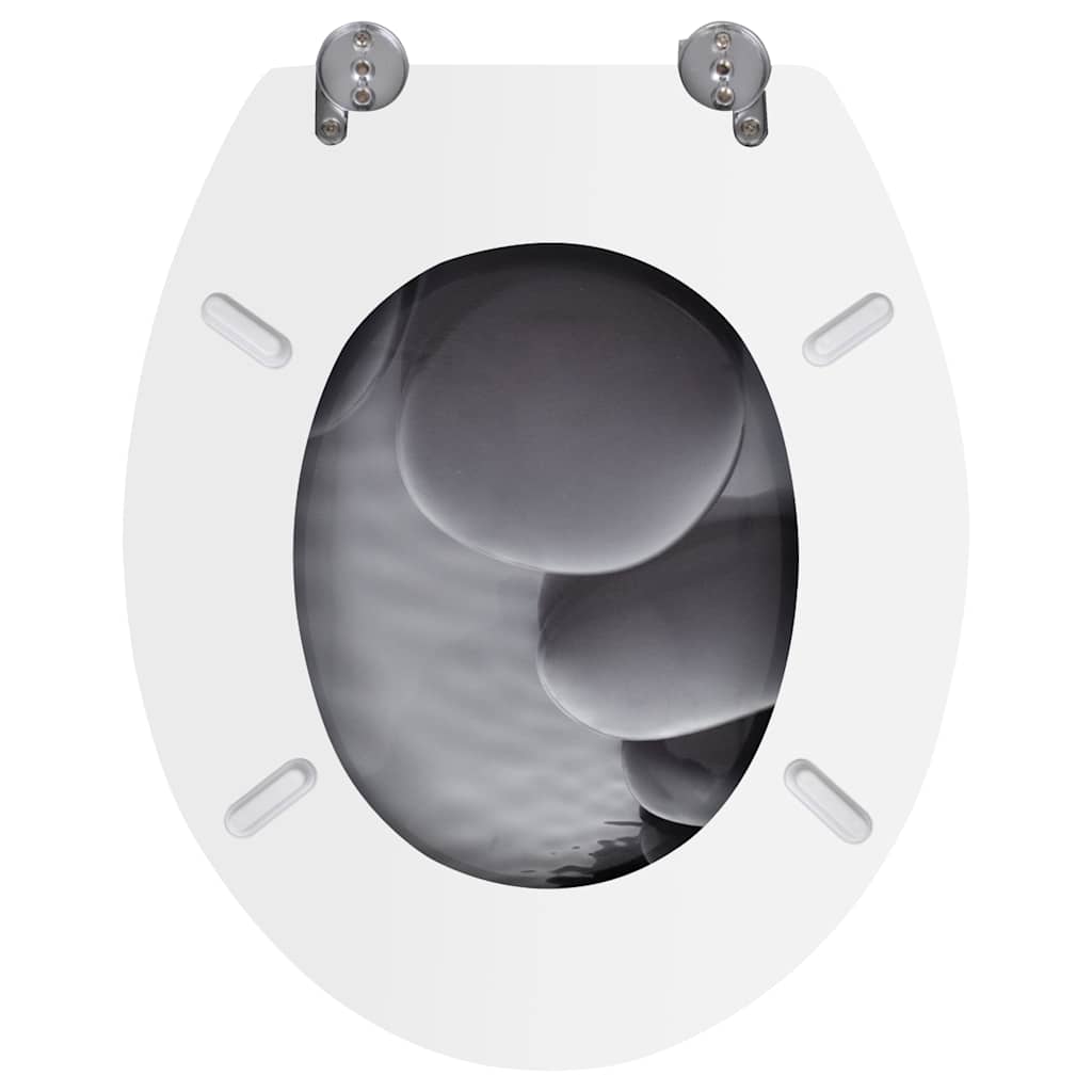 vidaXL Toilet Seats with Lids 2 pcs MDF Stones 5